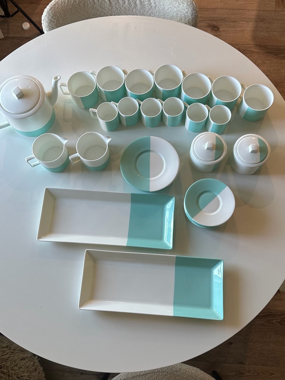 Tiffany & Co. Mint Green and White Ceramic Mug & Tea Set 32 pcs - Picture 5 of 6
